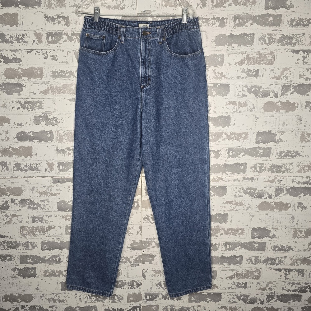 L L Bean Jeans Womens 12 Regular Flannel Lined Winter‎ Relaxed 100% Cotton Blue
